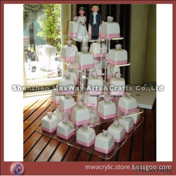 Crystal ingenious square acrylic wedding cupcake stand